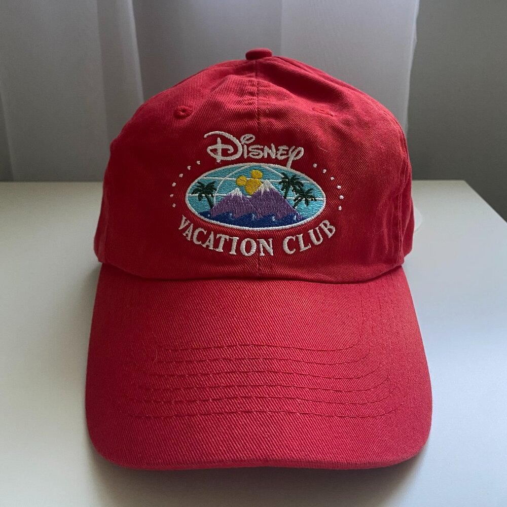 Vintage Disney Vacation Club Member Hat in Red with Logo